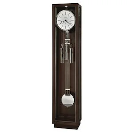 Modern Grandfather Clock with Chrome Finished Accents